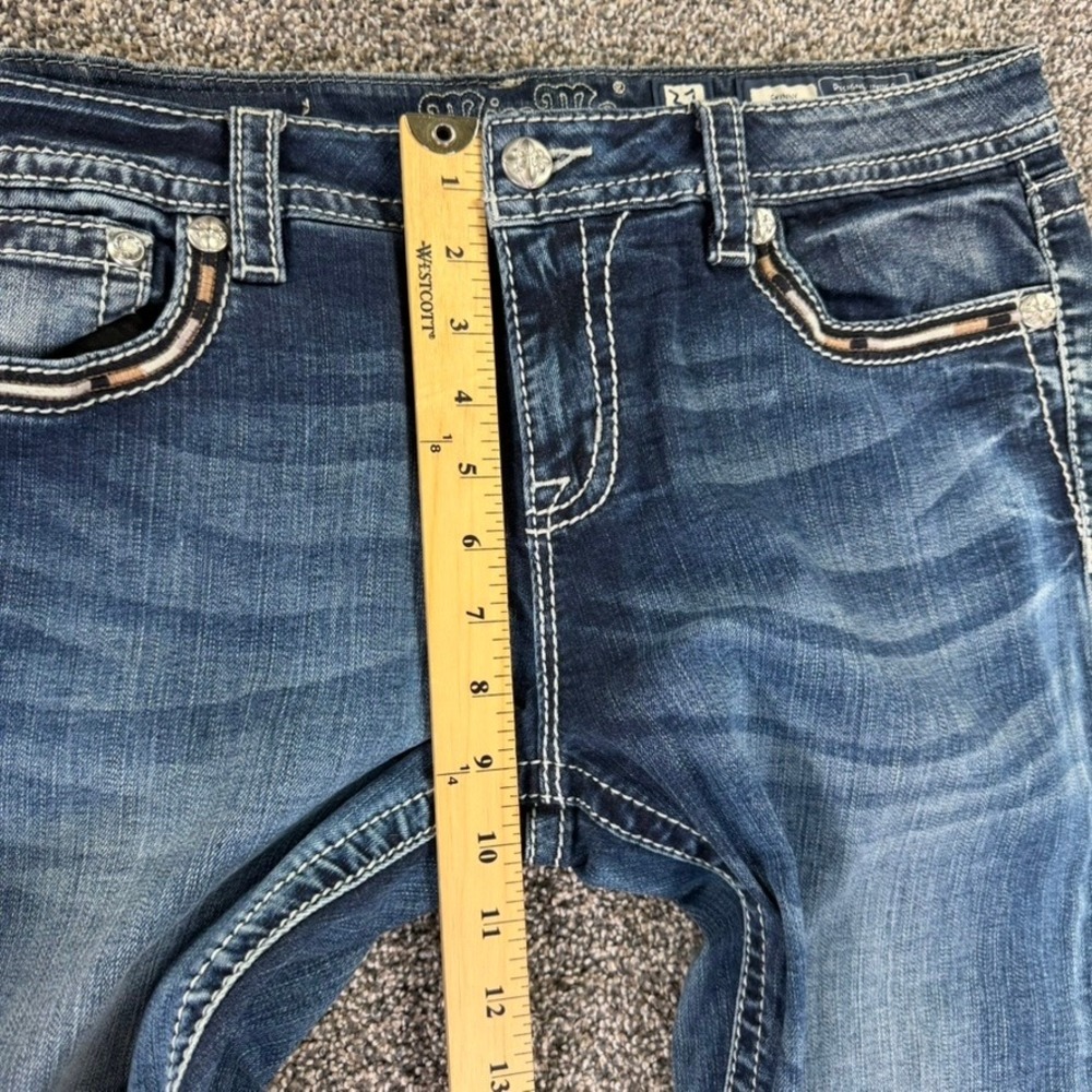 Miss Me Skinny Jeans Womens 31 Angel Wing Embroidered Back Pocket Dark Wash - Picture 12 of 15